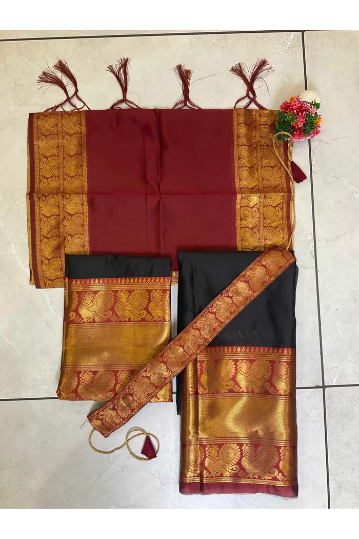 Kids Traditional South Indian Half Saree kruti - Image 11