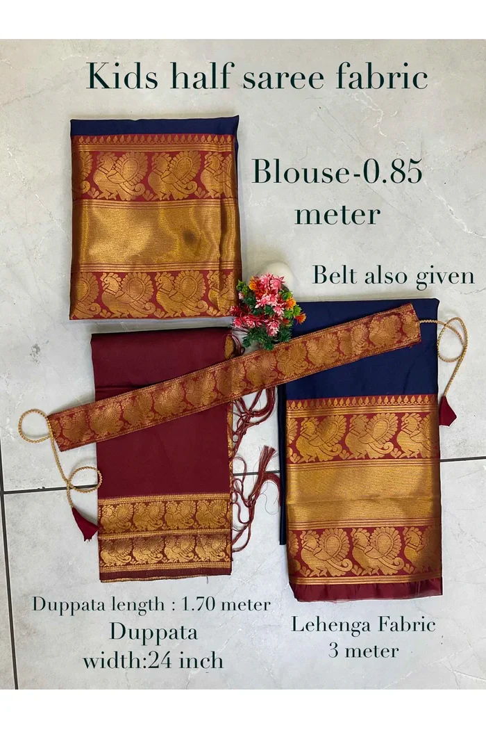 Kids Traditional South Indian Half Saree kruti - Image 15