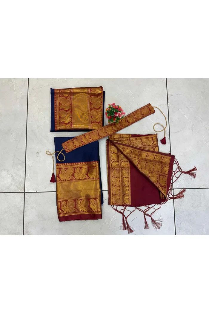 Kids Traditional South Indian Half Saree kruti - Image 16