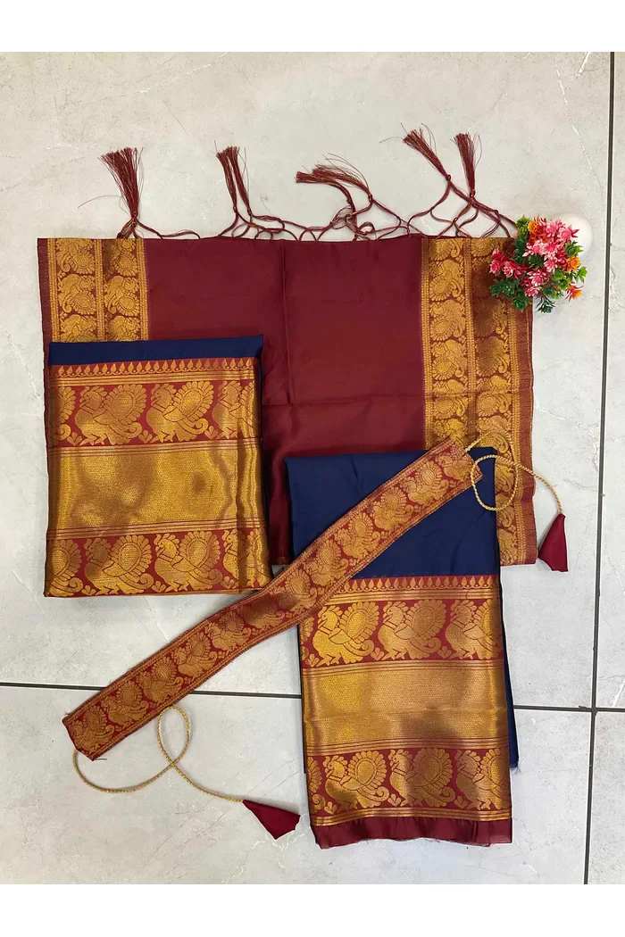 Kids Traditional South Indian Half Saree kruti - Image 17