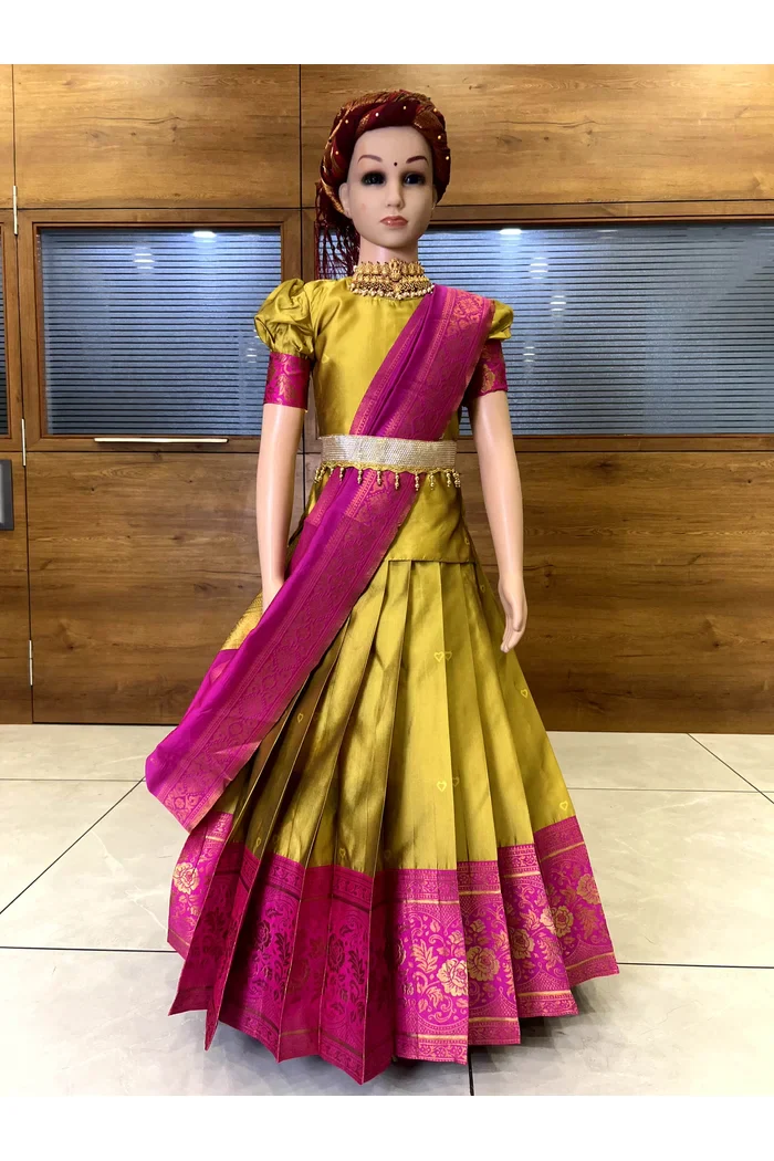 South Indian Festival Traditional Half Saree DilwalePAttuKids - Image 11