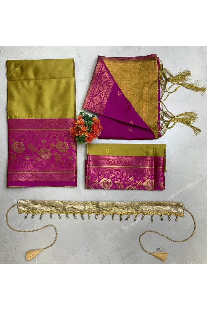 South Indian Festival Traditional Half Saree DilwalePAttuKids - Image 13