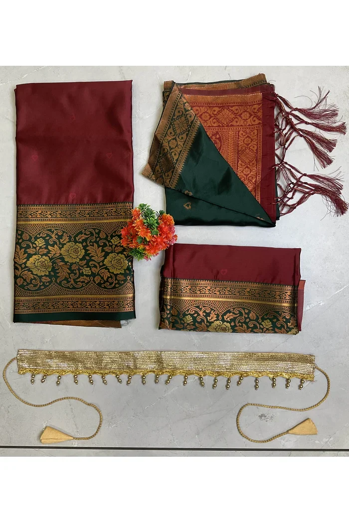 South Indian Festival Traditional Half Saree DilwalePAttuKids - Image 18