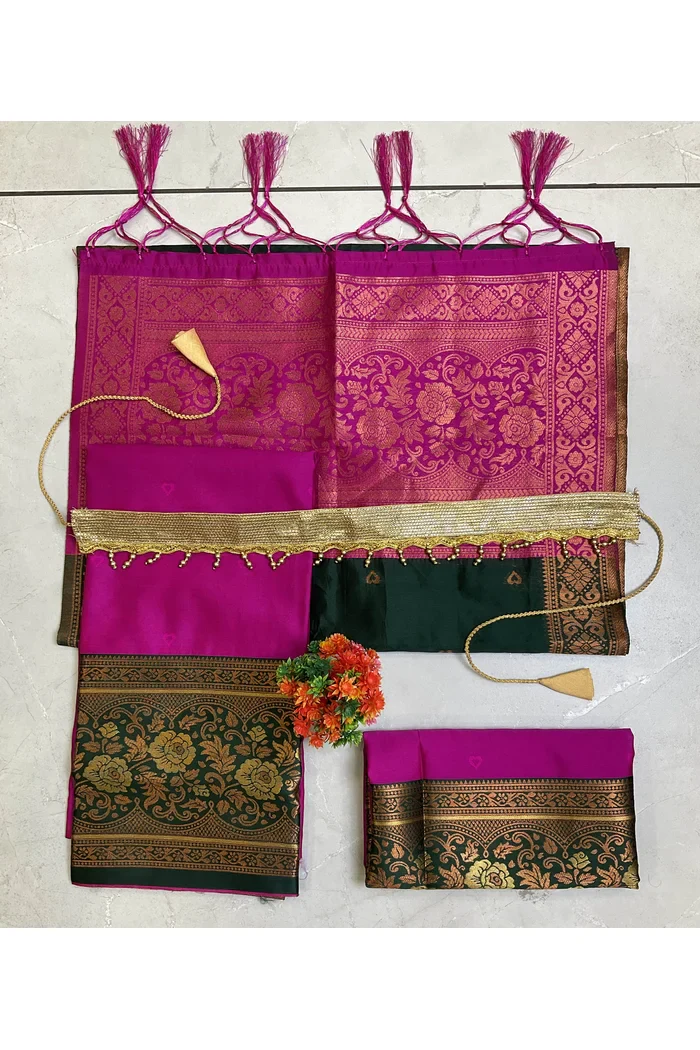 South Indian Festival Traditional Half Saree DilwalePAttuKids - Image 24
