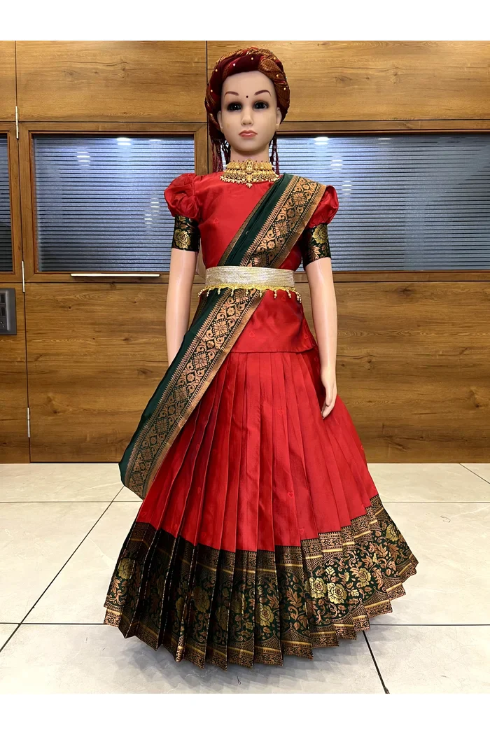 South Indian Festival Traditional Half Saree DilwalePAttuKids - Image 26