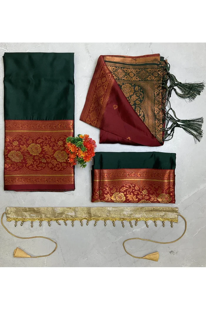South Indian Festival Traditional Half Saree DilwalePAttuKids - Image 3