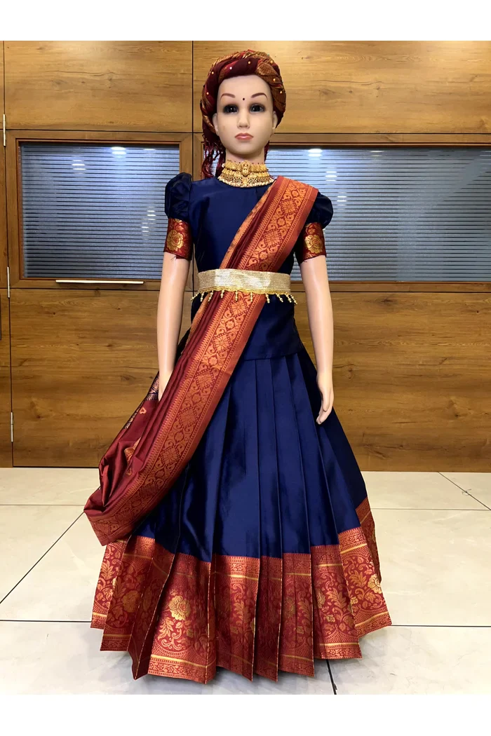 South Indian Festival Traditional Half Saree DilwalePAttuKids - Image 6