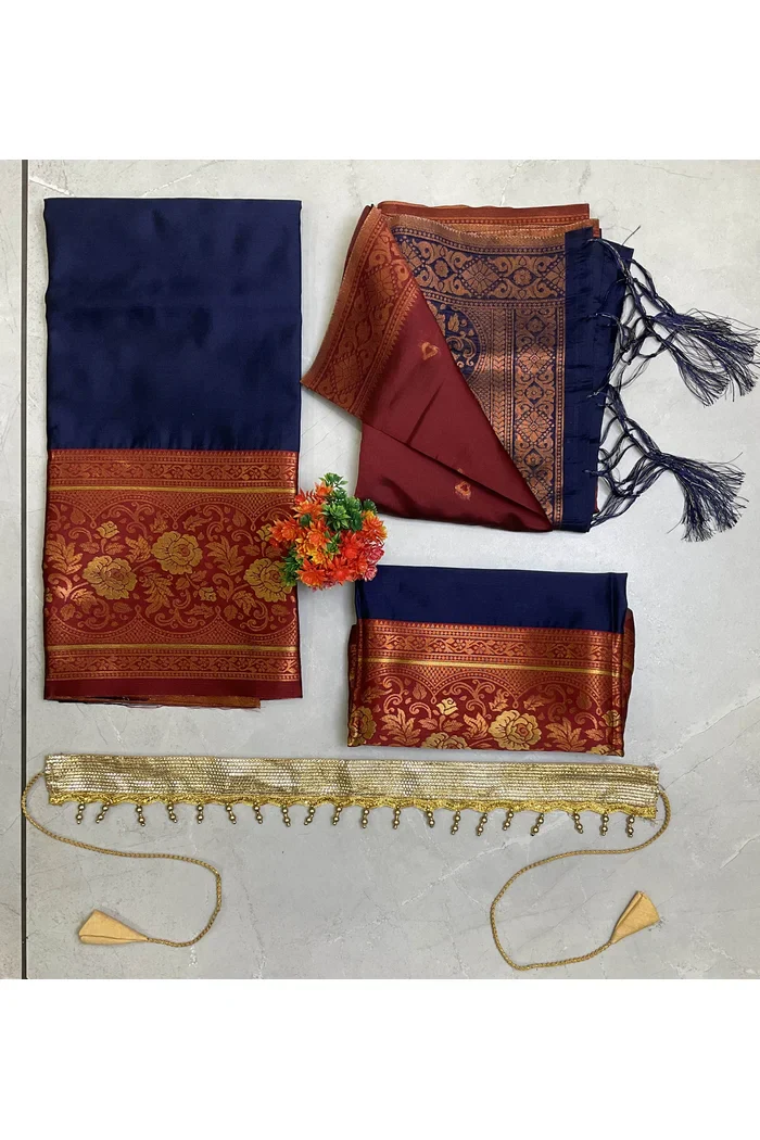 South Indian Festival Traditional Half Saree DilwalePAttuKids - Image 8