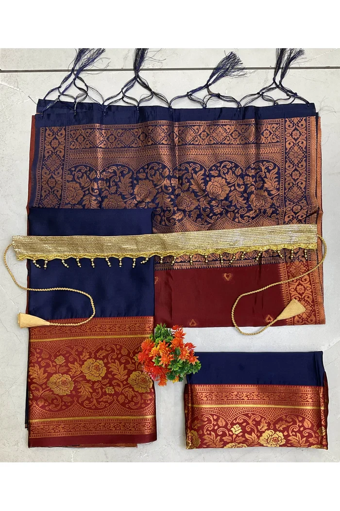 South Indian Festival Traditional Half Saree DilwalePAttuKids - Image 9