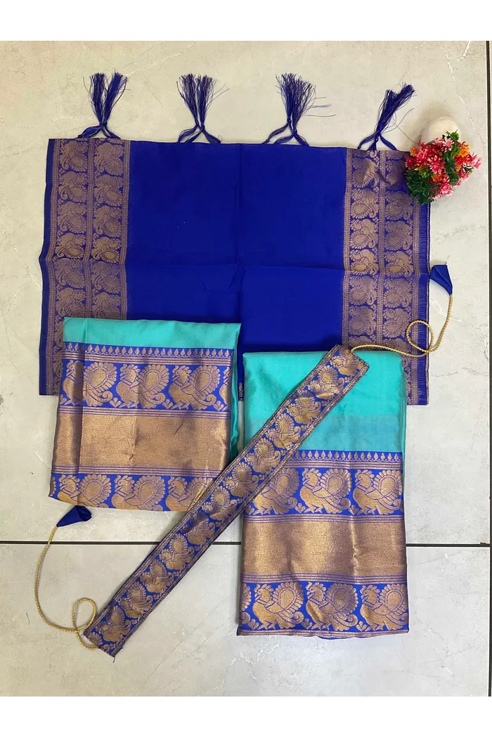 Kids Traditional South Indian Half Saree kruti - Image 23