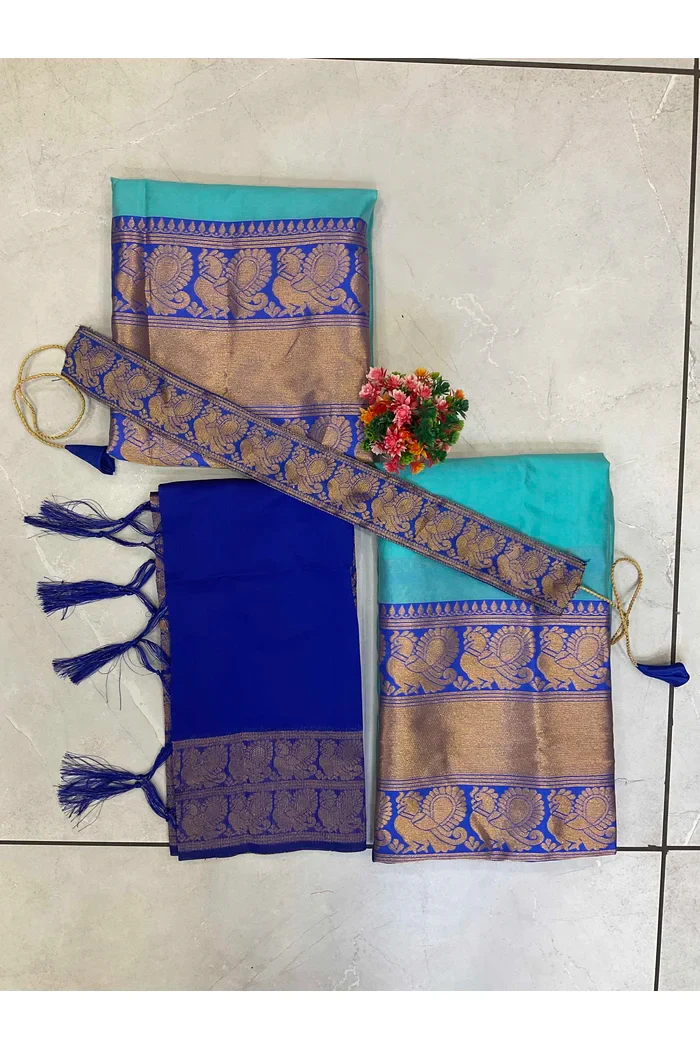 Kids Traditional South Indian Half Saree kruti - Image 24