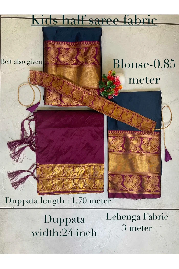 Kids Traditional South Indian Half Saree kruti - Image 27
