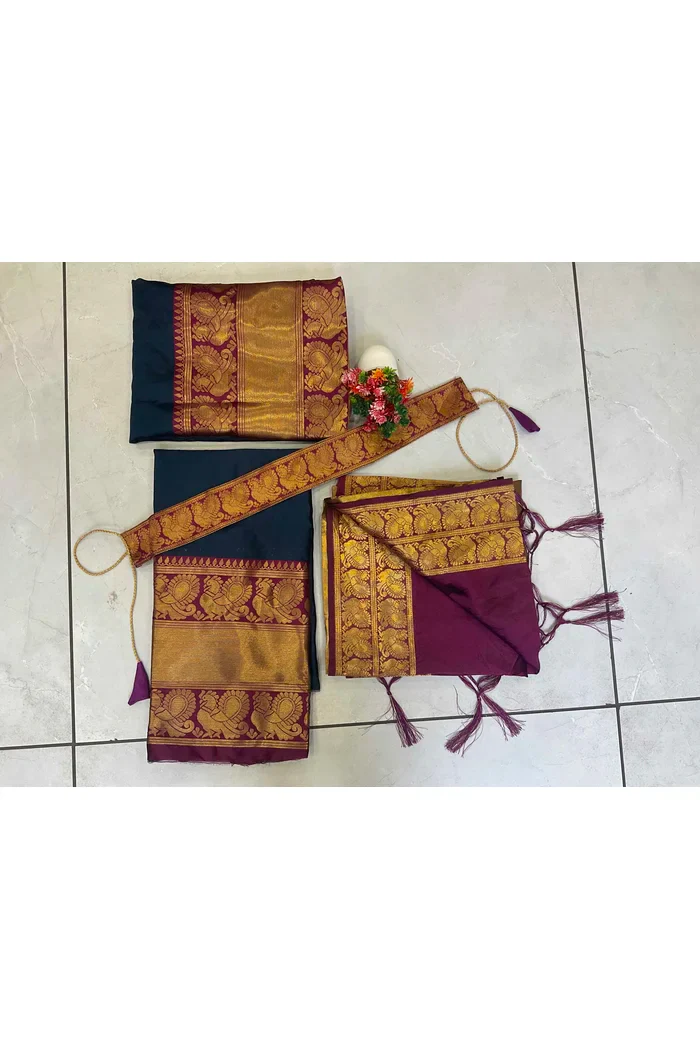 Kids Traditional South Indian Half Saree kruti - Image 28