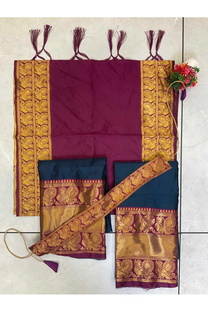 Kids Traditional South Indian Half Saree kruti - Image 29