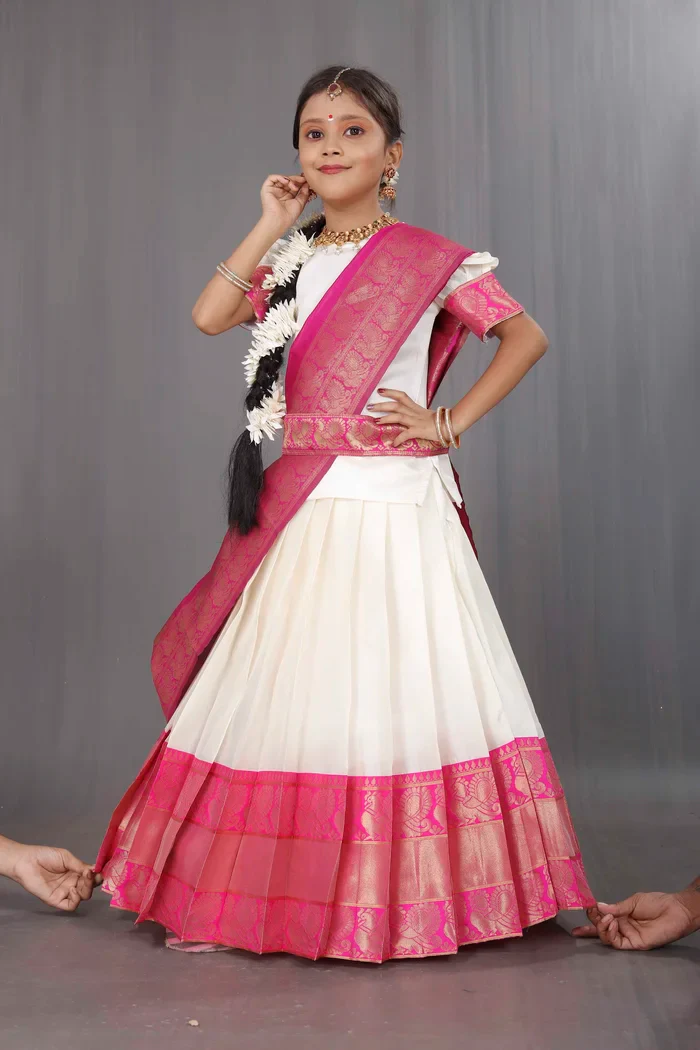 Kids Traditional South Indian Half Saree kruti - Image 31