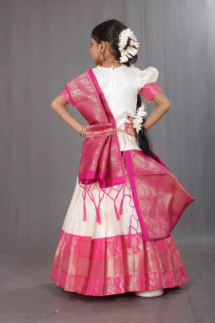Kids Traditional South Indian Half Saree kruti - Image 32