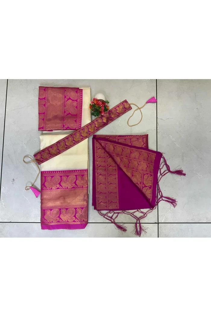 Kids Traditional South Indian Half Saree kruti - Image 34