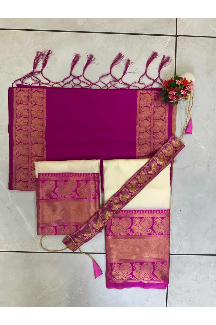 Kids Traditional South Indian Half Saree kruti - Image 35