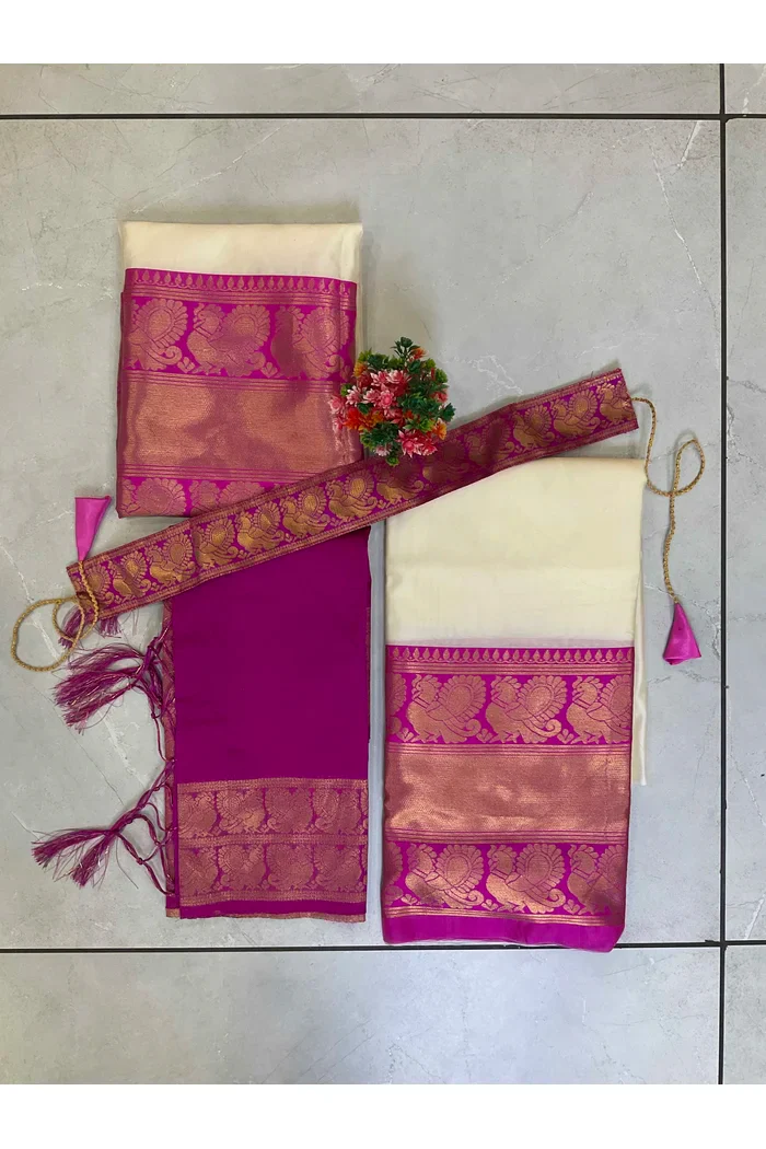 Kids Traditional South Indian Half Saree kruti - Image 36