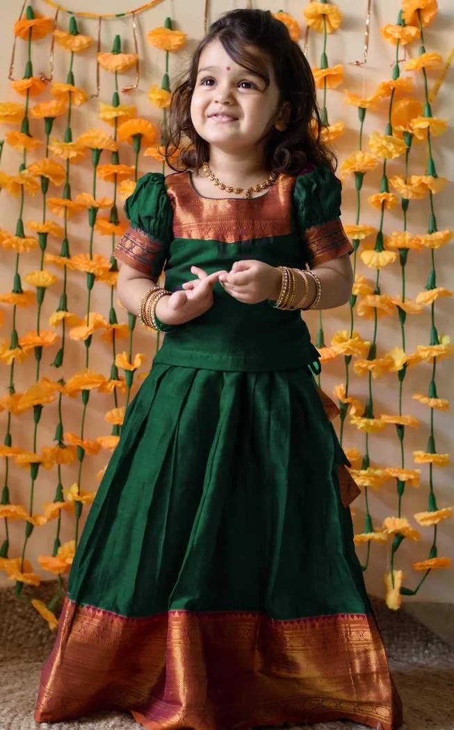 South Indian Festival Traditional Half Saree NikkiKids - Image 5