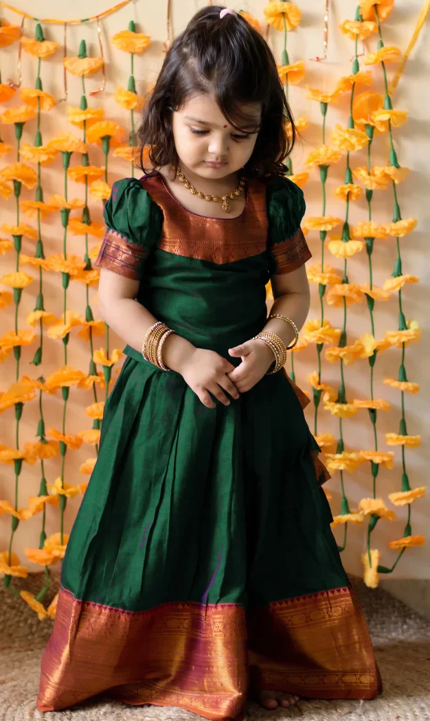South Indian Festival Traditional Half Saree NikkiKids - Image 6