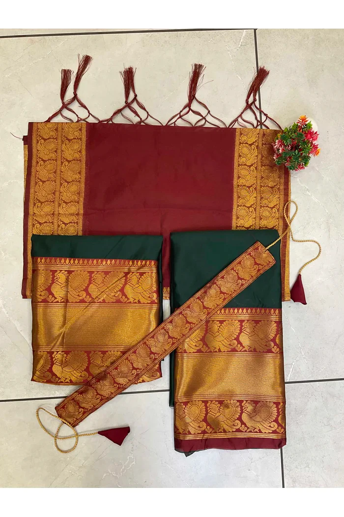 Kids Traditional South Indian Half Saree kruti - Image 5