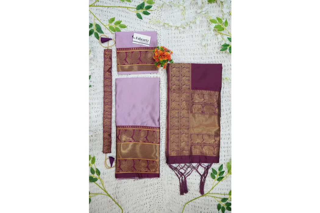 Kids Traditional South Indian Half Saree kruti - Image 50