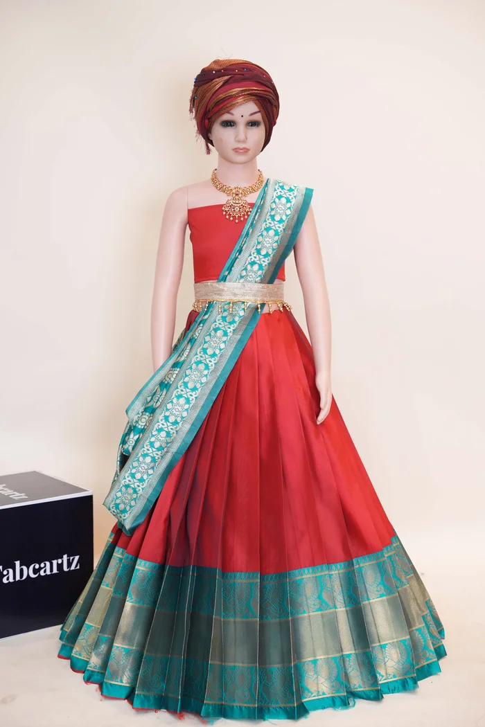 Kids Traditional South Indian Half Saree kruti - Image 55