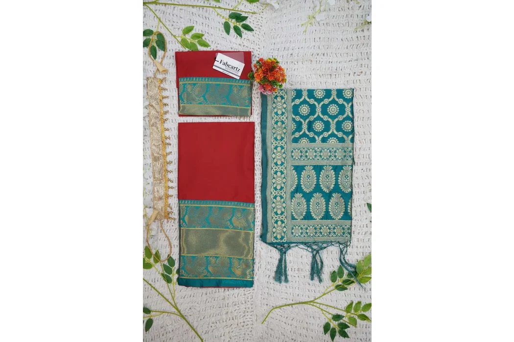 Kids Traditional South Indian Half Saree kruti - Image 56