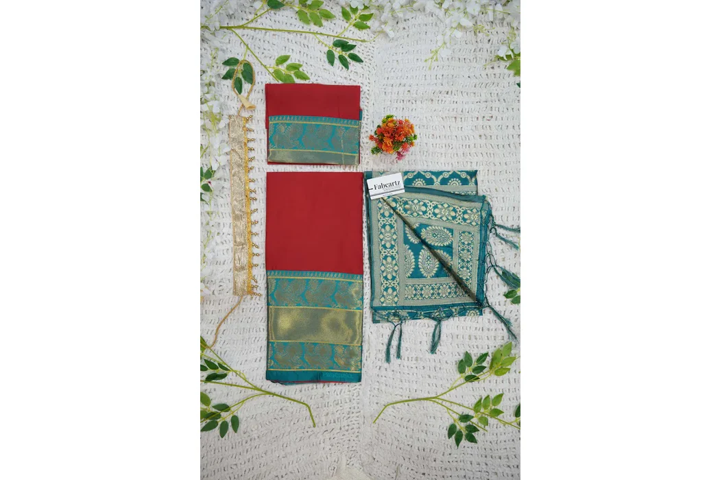Kids Traditional South Indian Half Saree kruti - Image 57
