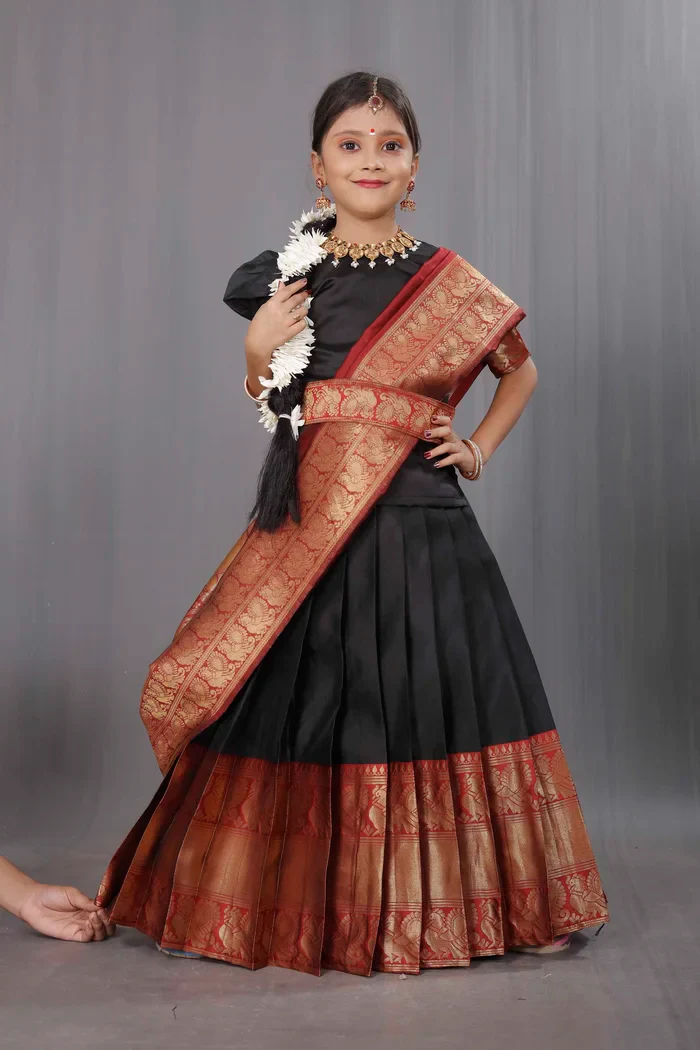 Kids Traditional South Indian Half Saree kruti - Image 7