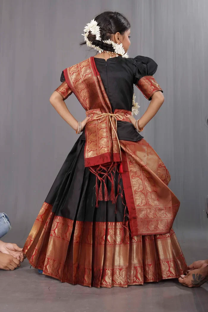 Kids Traditional South Indian Half Saree kruti - Image 8