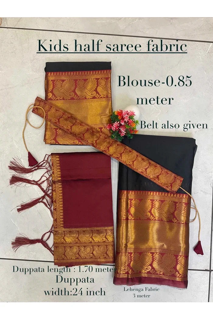 Kids Traditional South Indian Half Saree kruti - Image 9