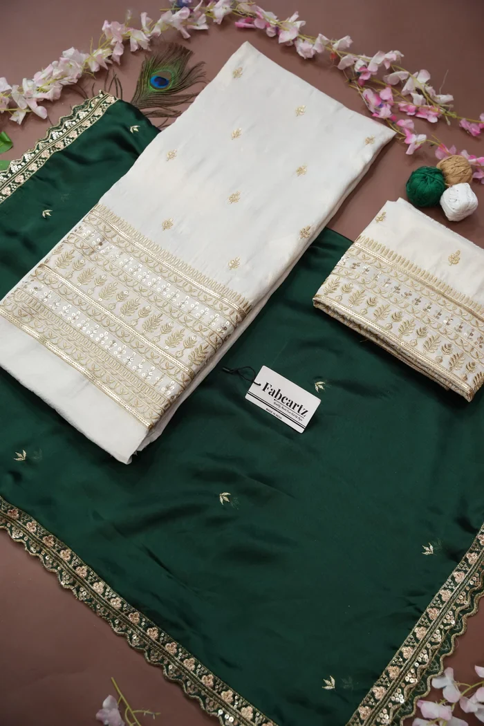 Women's Embroidered Half Saree with Blouse and Dupatta Aarohi - Image 35