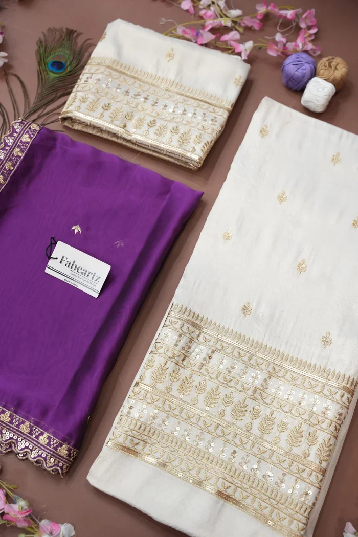 Women's Embroidered Half Saree with Blouse and Dupatta Aarohi - Image 40