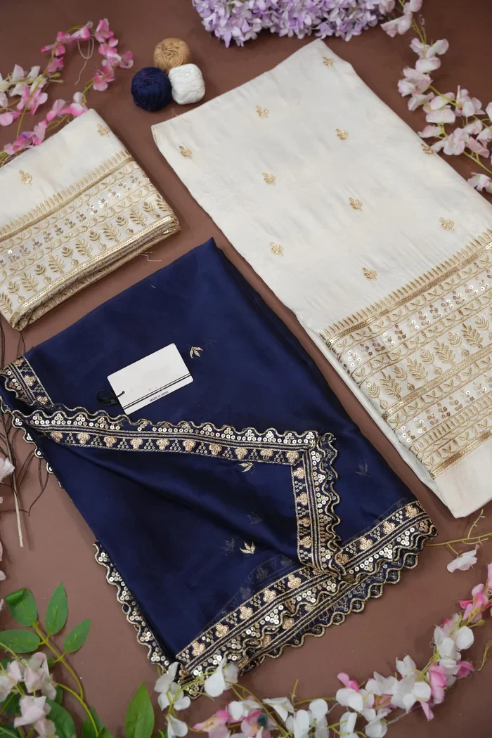 Women's Embroidered Half Saree with Blouse and Dupatta Aarohi - Image 61