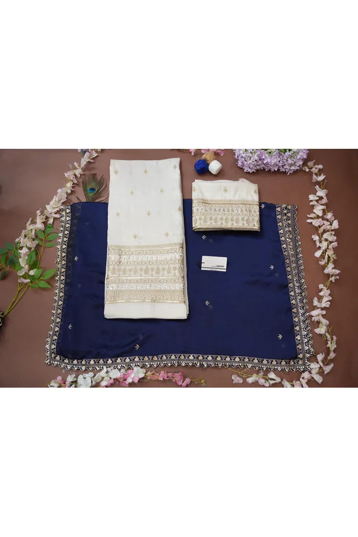 Women's Embroidered Half Saree with Blouse and Dupatta Aarohi - Image 63