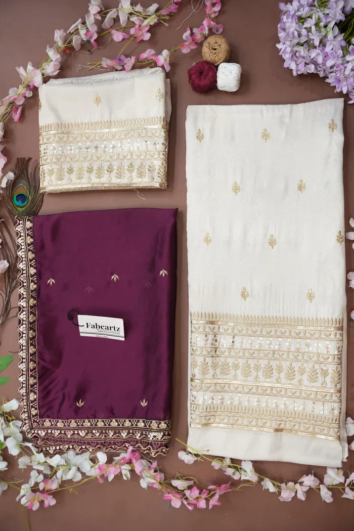 Women's Embroidered Half Saree with Blouse and Dupatta Aarohi - Image 65