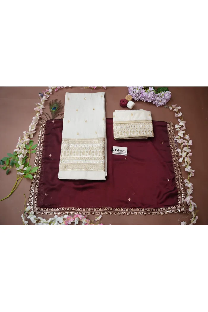 Women's Embroidered Half Saree with Blouse and Dupatta Aarohi kv - Image 71