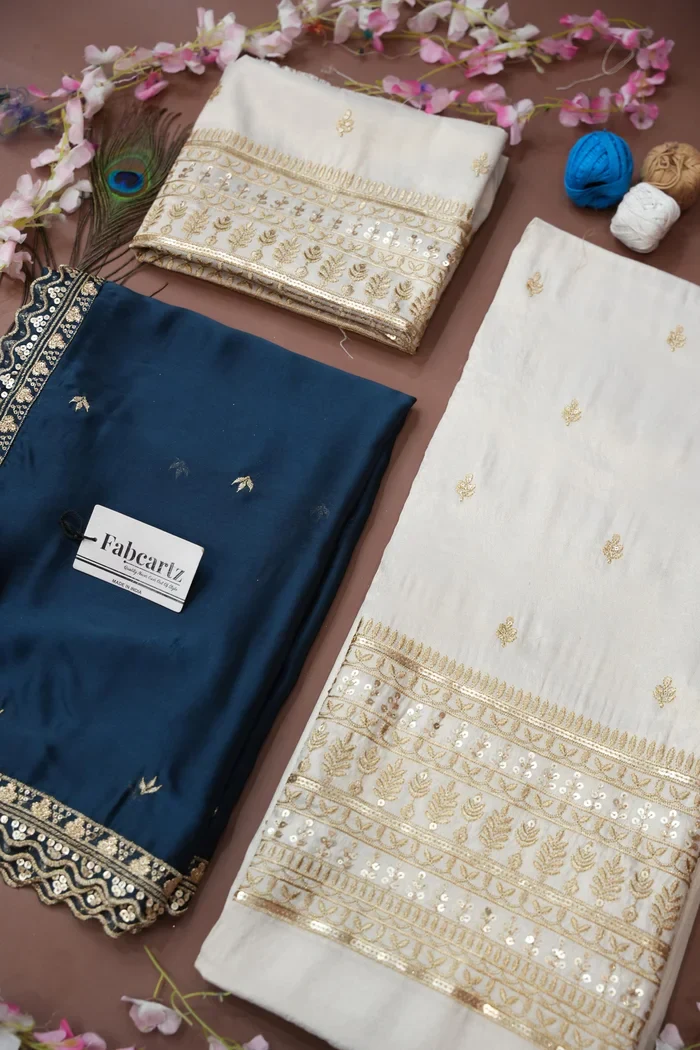 Women's Embroidered Half Saree with Blouse and Dupatta Aarohi kv - Image 75