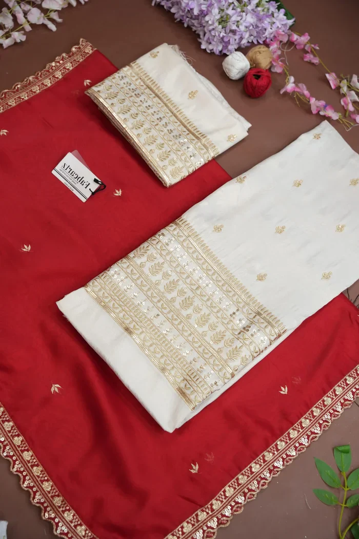 Women's Embroidered Half Saree with Blouse and Dupatta Aarohi kv - Image 94
