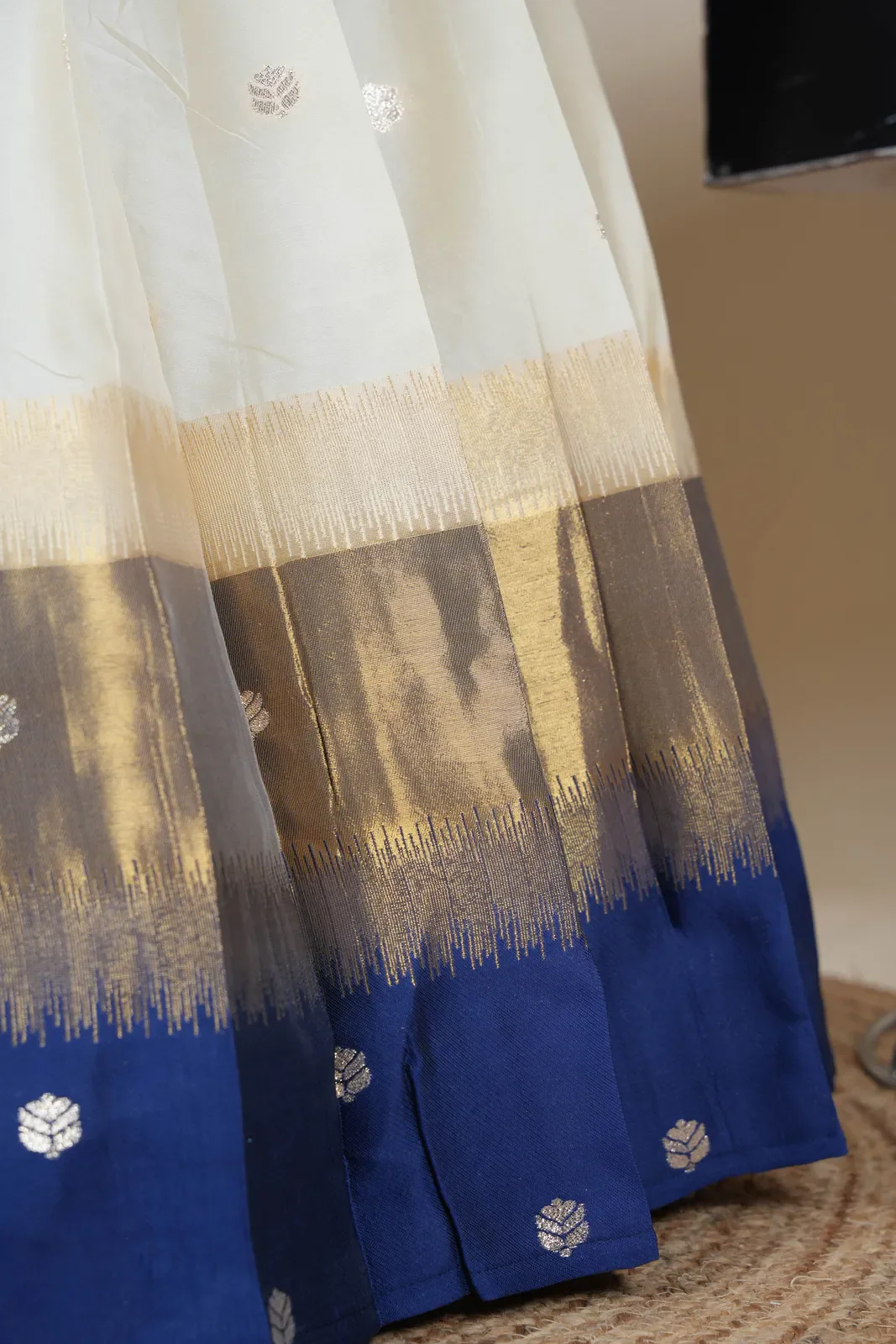 South Indian Festival Traditional Half Saree with Embroidered Blouse & Dupatta Adhira - Image 32