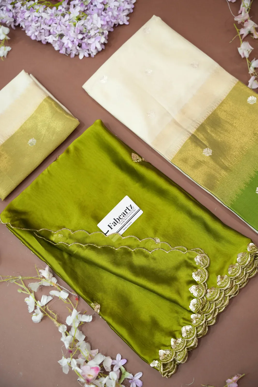 South Indian Festival Traditional Half Saree with Embroidered Blouse & Dupatta Adhira - Image 64