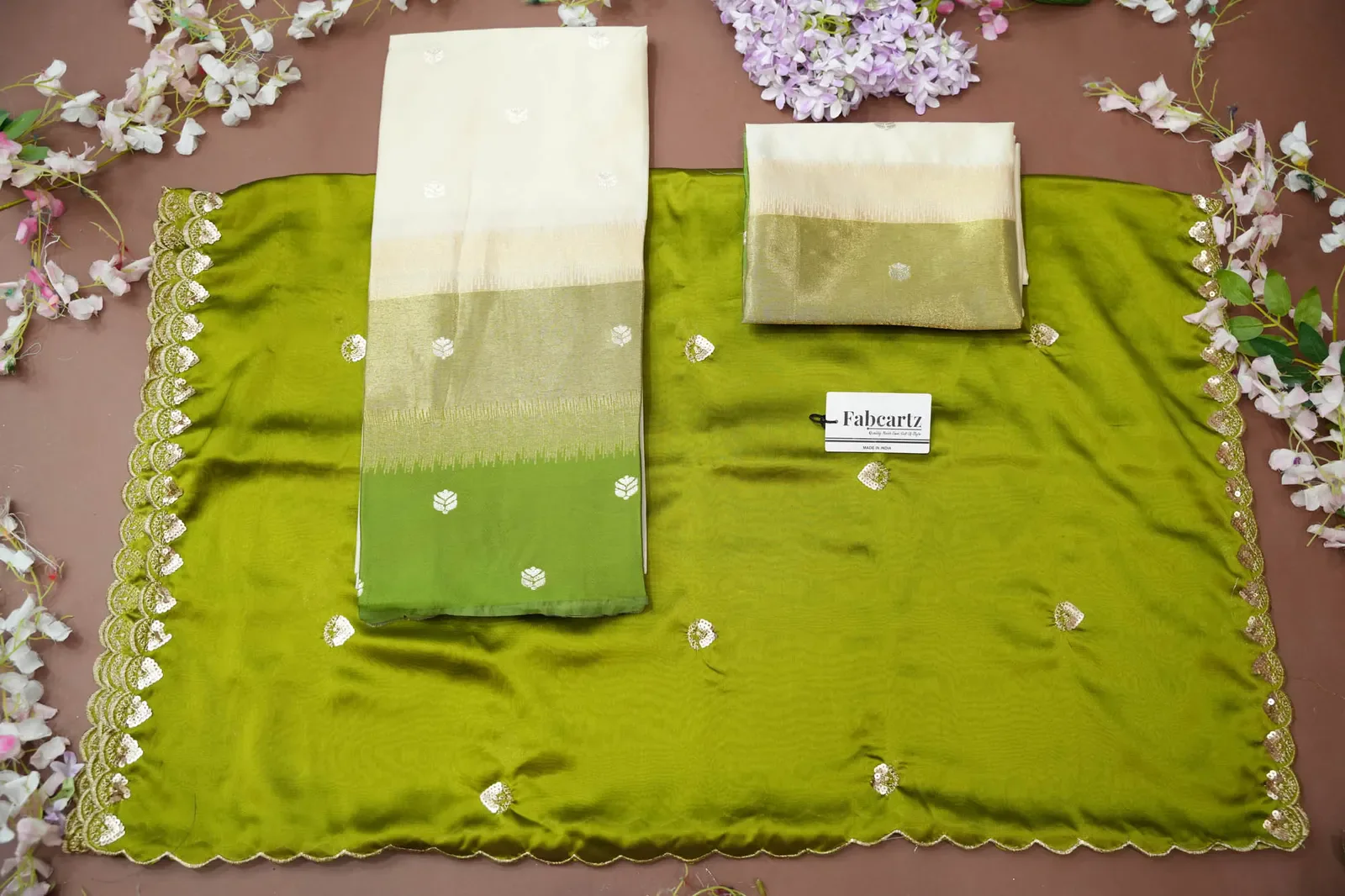 South Indian Festival Traditional Half Saree with Embroidered Blouse & Dupatta Adhira - Image 68