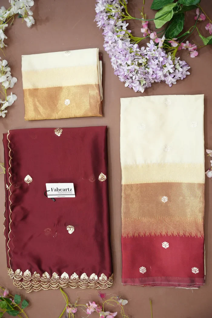 South Indian Festival Traditional Half Saree with Embroidered Blouse & Dupatta Adhira - Image 55