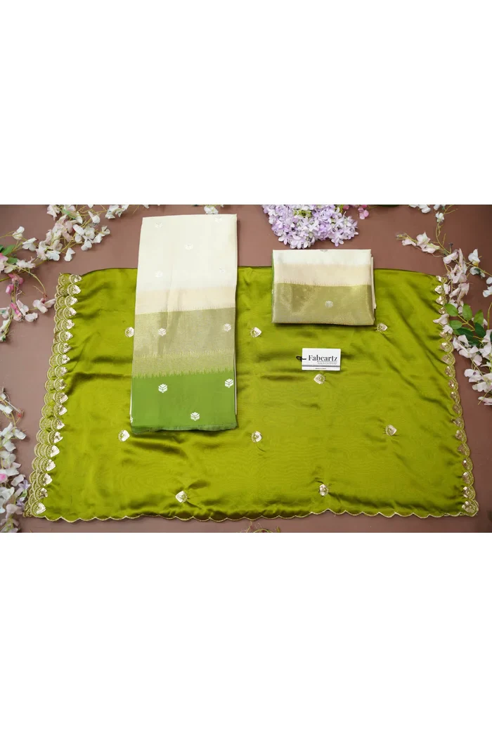 South Indian Festival Traditional Half Saree with Embroidered Blouse & Dupatta Adhira - Image 68