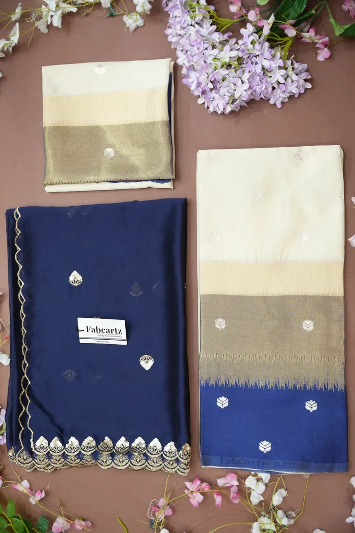 South Indian Festival Traditional Half Saree with Embroidered Blouse & Dupatta Adhira - Image 71
