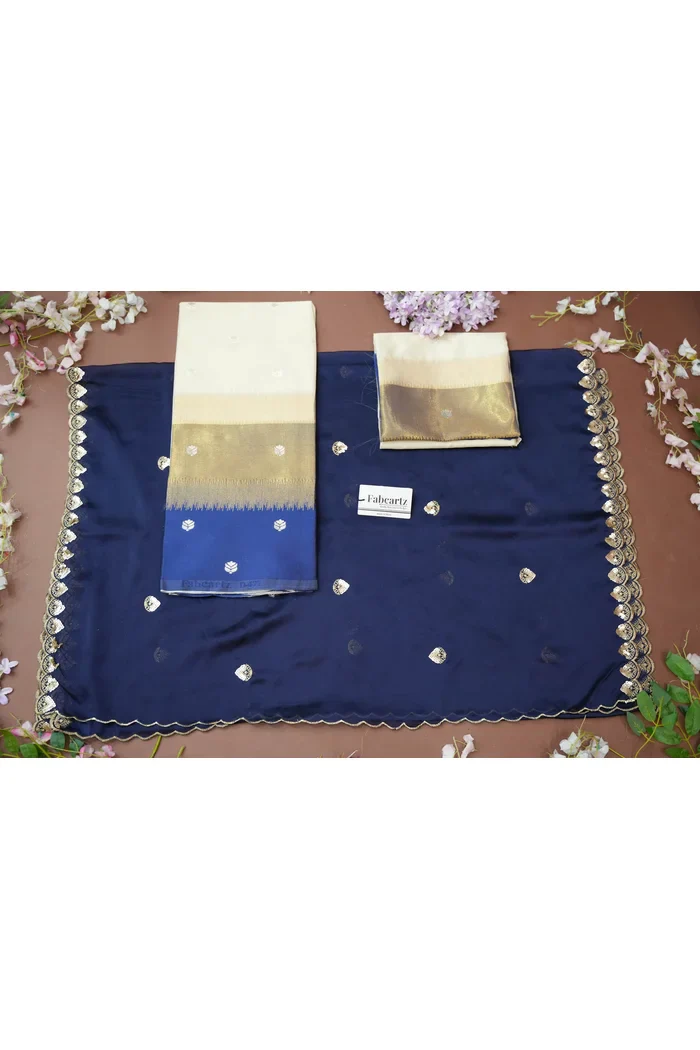 South Indian Festival Traditional Half Saree with Embroidered Blouse & Dupatta Adhira - Image 76