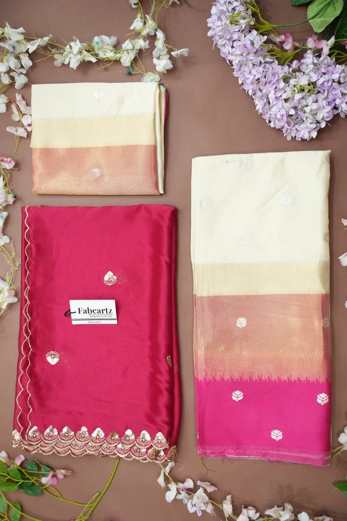 South Indian Festival Traditional Half Saree with Embroidered Blouse & Dupatta Adhira - Image 79