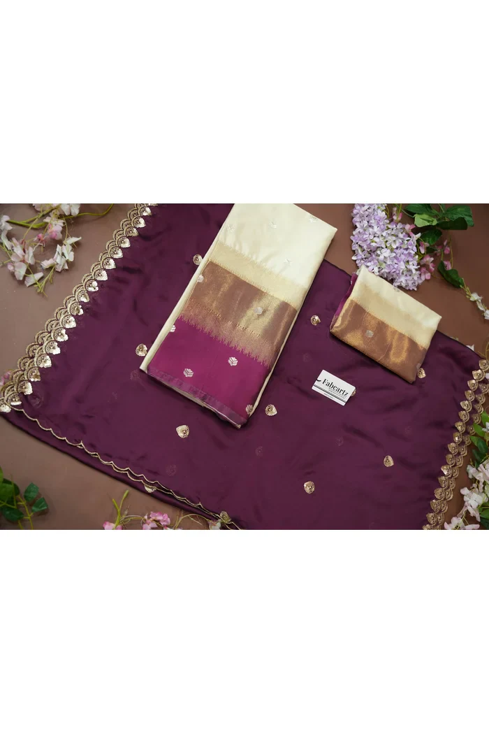 South Indian Festival Traditional Half Saree with Embroidered Blouse & Dupatta Adhira - Image 91